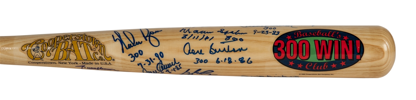 300 Win Cub Multi-Signed Bat (12 Signatures) Includes Every Possible 300 Game Winner since 1941!(PSA/DNA)
